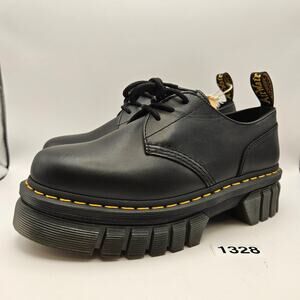 DR. MARTEN'S WOMEN'S 9 AUDRICK 3 EYE LEATHER PLATFORM SHOES BLACK NWOB